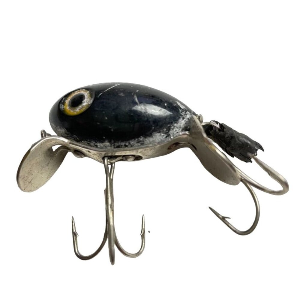 Hula Dancer Fishing Casting Hook Lure Wood Metal Crank Bait Black u